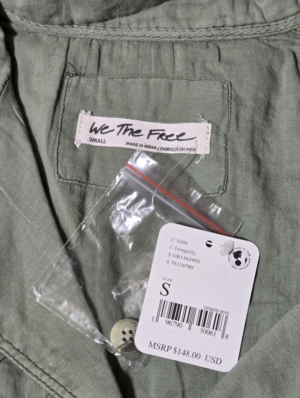 We The Free Quilted-Yoke Button-Down Shirt - Sage Green - Picture 5 of 9